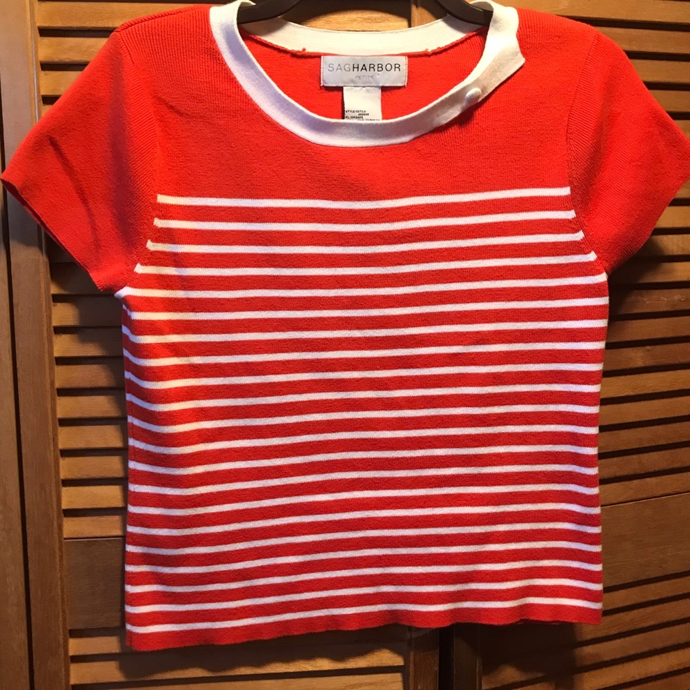 Sag Harbor Orange & White Top